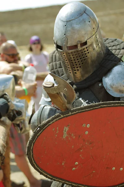 Odessa Ukraine Iulie 2019 Bătălia Cavalerilor Arme Medievale Spectacolul Medieval — Fotografie, imagine de stoc