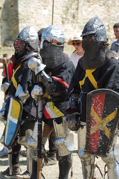 Odessa Ucrania Julio 2019 Batalla Los Caballeros Con Armas Medievales —  Fotos de Stock