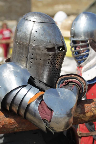 Odessa Ukraine July 2019 Battle Knights Medieval Weapons Medieval Performance — Stock Photo, Image