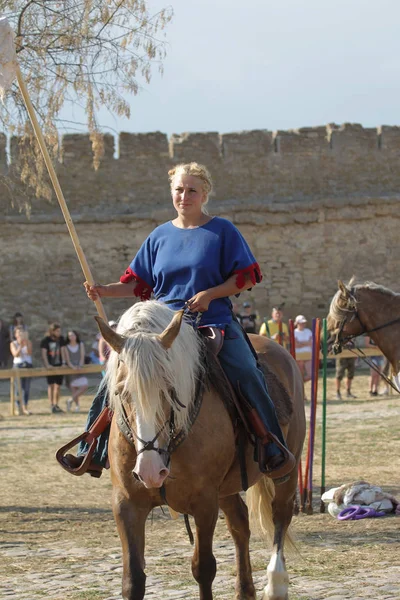 Odessa Ukrayna Temmuz 2019 Akkerman Belgorod Dinyester Kalesindeki Şövalye Festivalinde — Stok fotoğraf