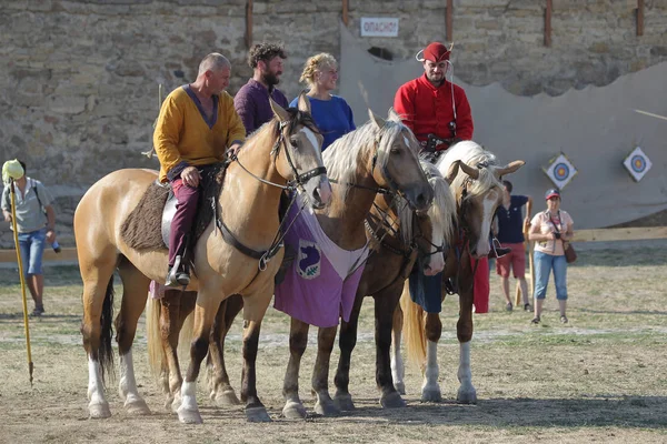 Odessa Ukraina Lipca 2019 Jeździectwo Tradycyjne Konkursy Festiwalu Rycerskiego Twierdzy — Zdjęcie stockowe