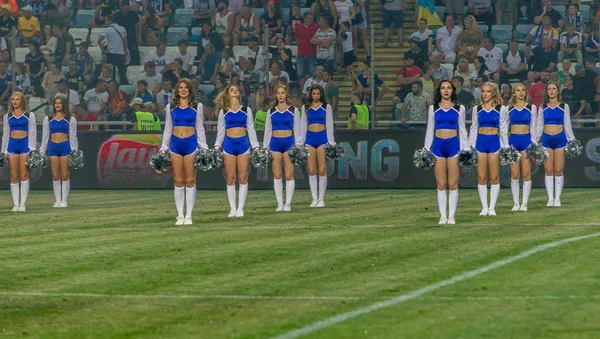 Odessa Ukraine July28 2019 Performance Beautiful Young Girls Cheerleader Team — Stock Photo, Image