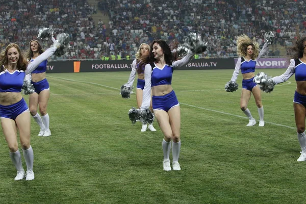 Odessa Ukraine July28 2019 Performance Beautiful Young Girls Cheerleader Team — Stock Photo, Image