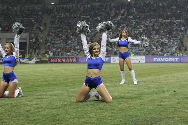 Odessa Ukraine July28 2019 Performance Beautiful Young Girls Cheerleader Team — Stock Photo, Image