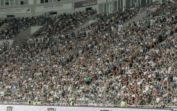 Odessa Ukrajna Július 2019 Nézők Stadionban Sok Rajongó Futball Áll — Stock Fotó