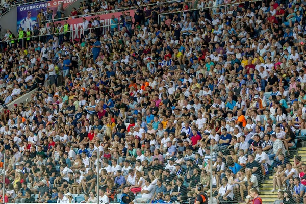 Odessa Ucraina Luglio 2019 Spettatori Allo Stadio Folle Tifosi Tribune — Foto Stock