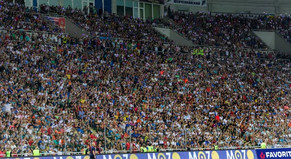 Odessa Ucraina Luglio 2019 Spettatori Allo Stadio Folle Tifosi Tribune — Foto Stock