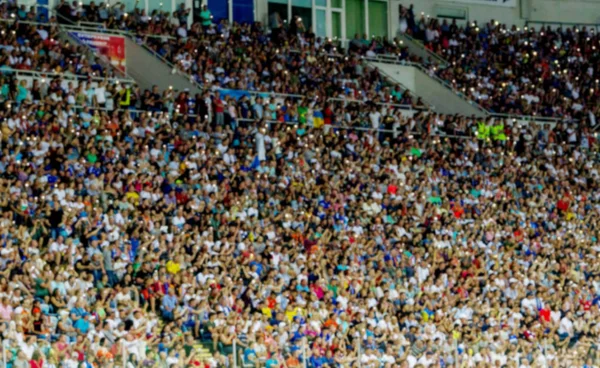 Ude Fokus Ikke Skarp Sportsbaggrund Tilskuere Stadion Skarer Fans Stande - Stock-foto