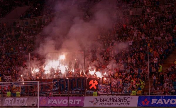 Odessa Ucrania July28 2019 Aficionados Fanáticos Stand Durante Juego Rivales — Foto de Stock