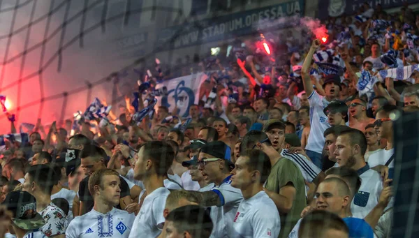 Odessa Ukrayna Temmuz 2019 Stadyumda Seyirci Maç Sırasında Bir Futbol — Stok fotoğraf