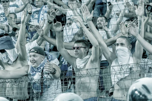 Oděssa Ukrajina Červenec 2019 Diváci Stadionu Davy Fanoušků Stáncích Fotbalového — Stock fotografie