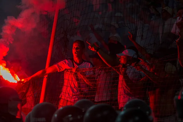 Odessa Ukraine Julho28 2019 Fãs Fanáticos Stand Durante Jogo Rivais — Fotografia de Stock