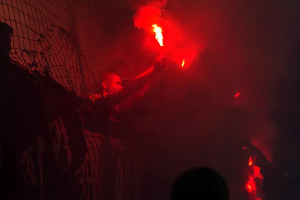 Odessa Ucraina Luglio 2019 Fan Fanatici Stand Durante Gioco Degli — Foto Stock