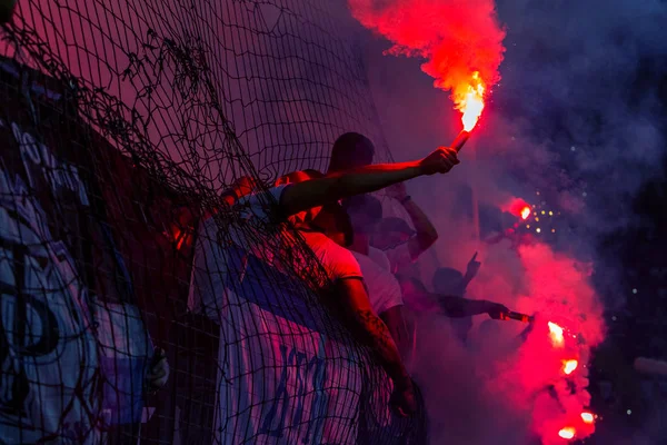 Odessa Ukraine Julho28 2019 Fãs Fanáticos Stand Durante Jogo Rivais — Fotografia de Stock