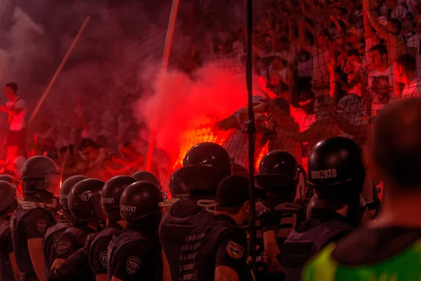 Odessa Ucraina Luglio 2019 Fan Fanatici Stand Durante Gioco Degli — Foto Stock