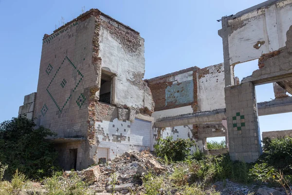 Ruined House Remains Old Houses Apocalypse Abandoned City City Ghosts — Stock Photo, Image