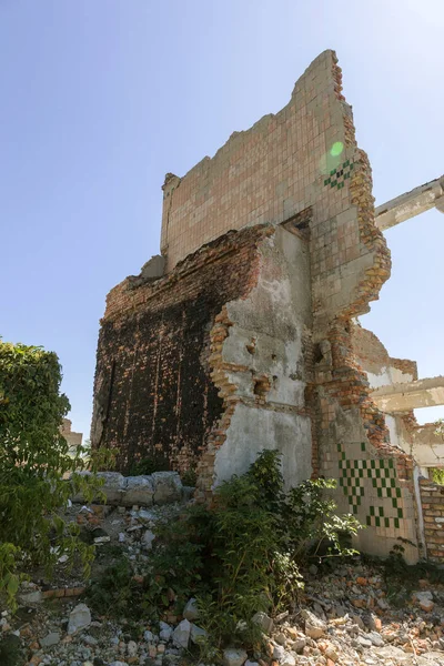 Ruined House Remains Old Houses Apocalypse Abandoned City City Ghosts — Stock Photo, Image