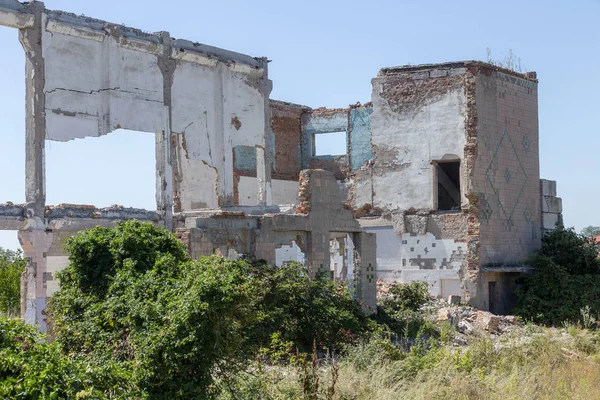 Ruined House Remains Old Houses Apocalypse Abandoned City City Ghosts — Stock Photo, Image