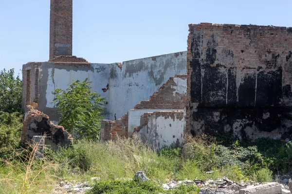 Casa Arruinada Restos Casas Antigas Apocalipse Cidade Abandonada Cidade Dos — Fotografia de Stock