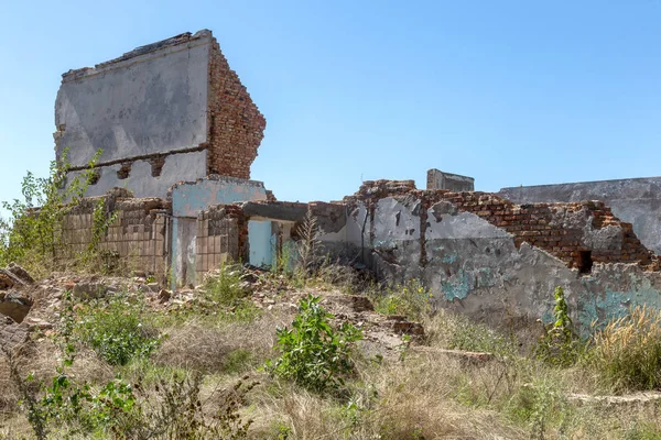 Casa Arruinada Restos Casas Antigas Apocalipse Cidade Abandonada Cidade Dos — Fotografia de Stock