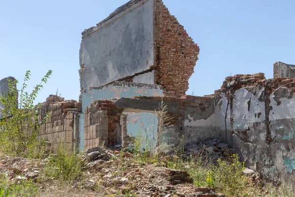 Maison Ruine Restes Vieilles Maisons Apocalypse Ville Abandonnée Ville Des — Photo