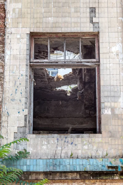 Verwoeste Huis Overblijfselen Van Oude Huizen Apocalypse Verlaten Stad City — Stockfoto