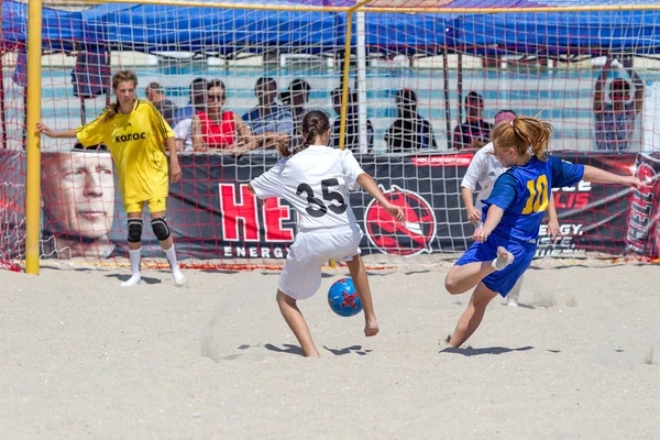 Odessa Ukraina Lipca 2019 Beach Soccer Championship Wśród Amatorskich Kobiet — Zdjęcie stockowe