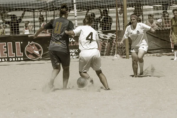 Odessa Ucrania Julio 2019 Campeonato Fútbol Playa Entre Mujeres Amateur — Foto de Stock