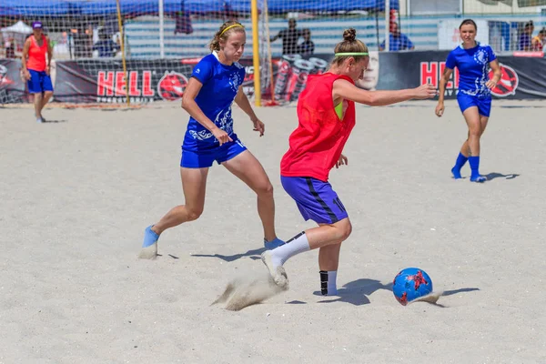 Odessa Ukraina Lipca 2019 Beach Soccer Championship Wśród Amatorskich Kobiet — Zdjęcie stockowe