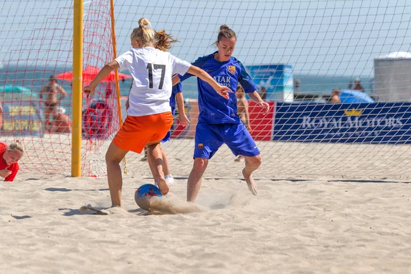 Odessa Ukraina Lipca 2019 Beach Soccer Championship Wśród Amatorskich Kobiet — Zdjęcie stockowe