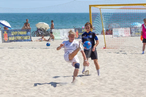 Odessa Ukrayna Temmuz 2019 Plajda Kadınlar Için Plaj Futbolu Şampiyonası — Stok fotoğraf