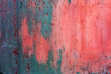 Arka plan beton duvar, yıpranma izleri, yıpranmış duvar eski boya yıpranmış boya. Boyalı beton yüzeyüzerinde eski boya kalıntıları. Grungy beton yüzey. Duvarda grafiti eski boya izleri