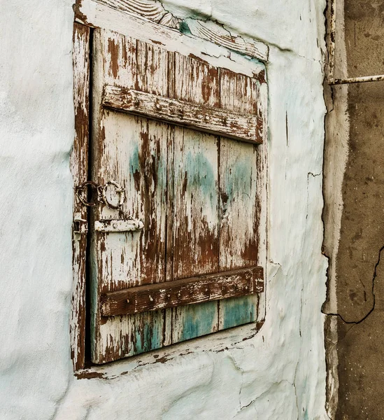 Única Porta Madeira Uma Parede Velha Cidade Fechado Vintage Porta — Fotografia de Stock