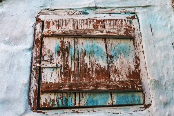 Eine Einzige Holztür Einer Alten Stadtmauer Geschlossene Alte Holztür Mit — Stockfoto