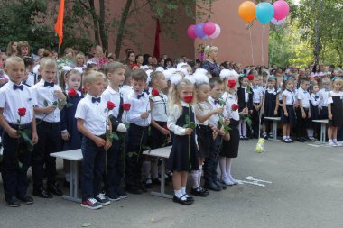 Odessa Ukraine - 1 Eylül 2019: İlk çağrı. 1 Eylül D olduğunu