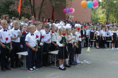 Odessa Ukraine - 1 Eylül 2019: İlk çağrı. 1 Eylül D olduğunu