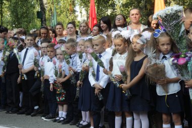 Odessa Ukraine - 1 Eylül 2019: İlk çağrı. 1 Eylül D olduğunu