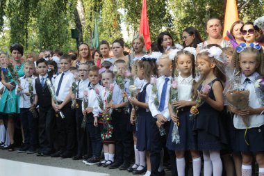 Odessa Ukraine - 1 Eylül 2019: İlk çağrı. 1 Eylül D olduğunu