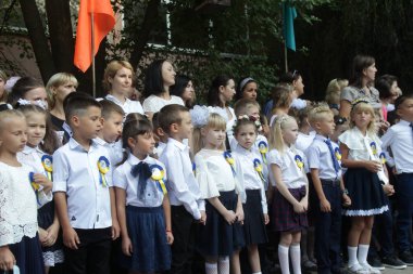 Odessa Ukraine - 1 Eylül 2019: İlk çağrı. 1 Eylül D olduğunu