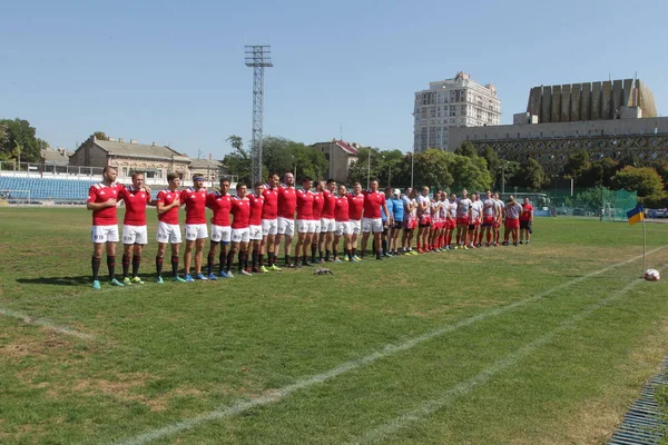 Odessa Ukraina Września 2019 Reprezentacja Odessa Rugby Championship Kremenchug Intensywne — Zdjęcie stockowe