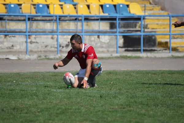 Odessa Ukraina Września 2019 Reprezentacja Odessa Rugby Championship Kremenchug Intensywne — Zdjęcie stockowe