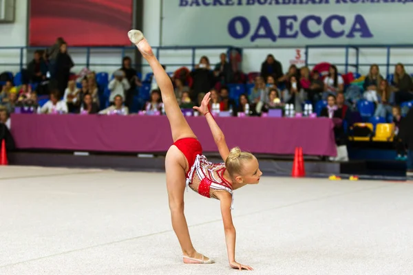 Odessa Ukraine Setembro 2019 Crianças Meninas Competem Ginástica Rítmica Campeonato — Fotografia de Stock