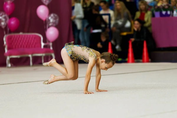 Oděssa Ukrajina Září 2019 Děti Dívky Soupeří Rytmické Gymnastice Ukrajinském — Stock fotografie