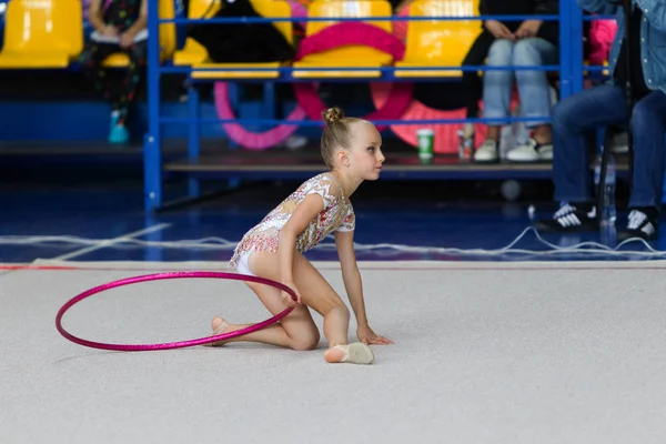 Odessa Ukraine Setembro 2019 Crianças Meninas Competem Ginástica Rítmica Campeonato — Fotografia de Stock