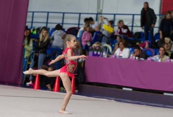 Odessa Oekraïne September 2019 Kinderen Meisjes Concurreren Ritmische Gymnastiek Oekraïens — Stockfoto