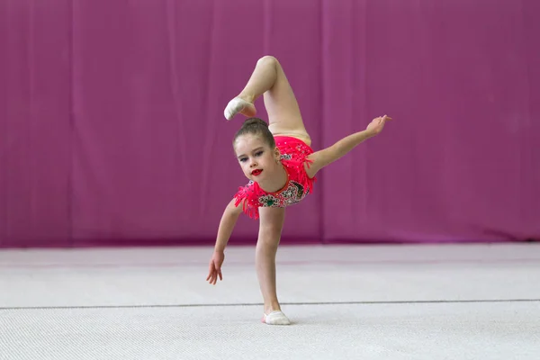 Oděssa Ukrajina Září 2019 Děti Dívky Soupeří Rytmické Gymnastice Ukrajinském — Stock fotografie