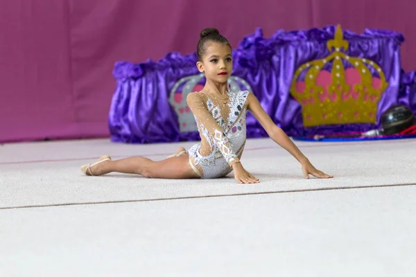 Oděssa Ukrajina Září 2019 Děti Dívky Soupeří Rytmické Gymnastice Ukrajinském — Stock fotografie