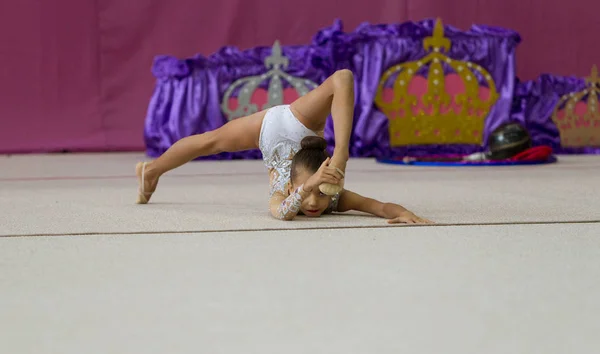 Odessa Ukraine Setembro 2019 Crianças Meninas Competem Ginástica Rítmica Campeonato — Fotografia de Stock