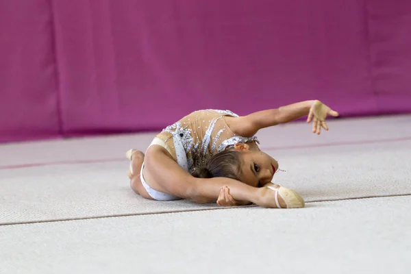 Oděssa Ukrajina Září 2019 Děti Dívky Soupeří Rytmické Gymnastice Ukrajinském — Stock fotografie