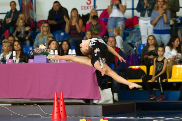 Odessa Ukraine Setembro 2019 Crianças Meninas Competem Ginástica Rítmica Campeonato — Fotografia de Stock